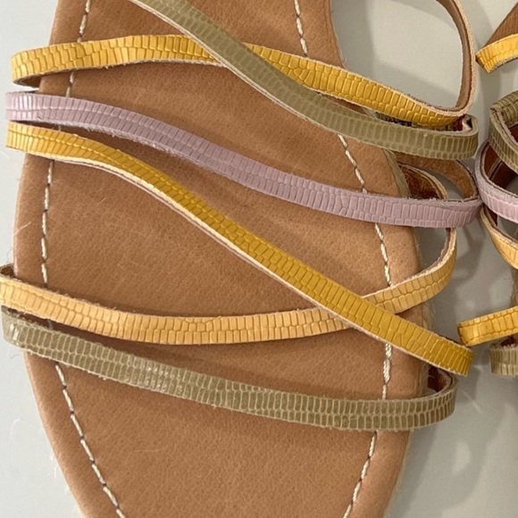 Madewell New Kathryn Espadrille Slide Strappy Sandal Snake Embossed Leather 8 - Picture 6 of 9